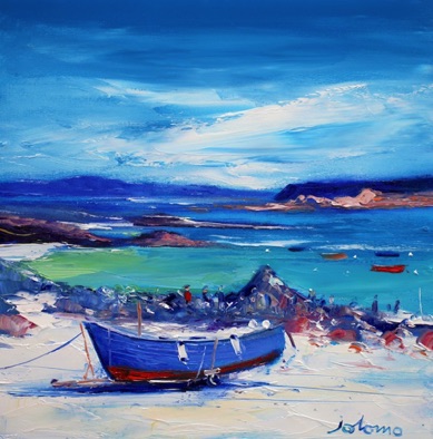 Down in the rocks waiting for the ferry Iona 16x16